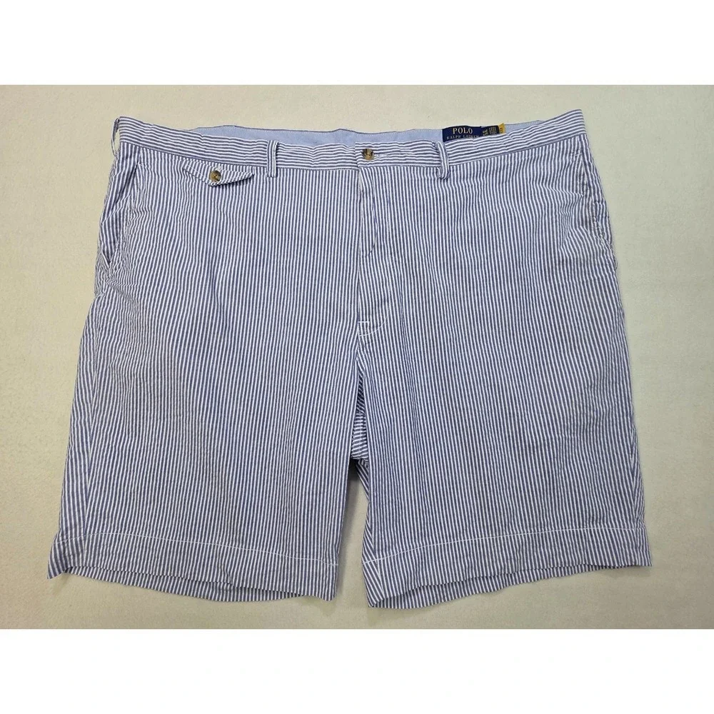 Polo Ralph Lauren Shorts Mens 44B Blue White Seersucker Stretch Classic Fit
